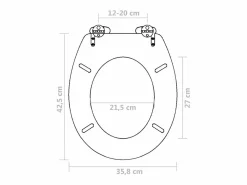Helloshop26 Asiento de inodoro con tapa de cierre suave MDF 02_0002875