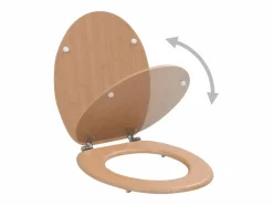 Best Asiento de inodoro con tapa diseño MDF estilo bambú 02_0002897 Tapa De Inodoro