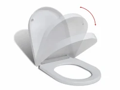New Helloshop26 Asiento de inodoro cuadrado de cierre suave y liberación rápida 02_0002892 Blanco