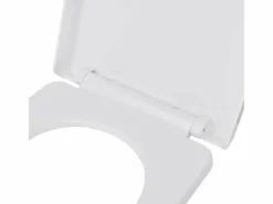 New Helloshop26 Asiento de inodoro cuadrado de cierre suave y liberación rápida 02_0002892 Blanco