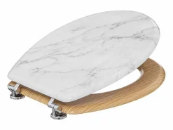 5five Asiento de inodoro de madera con efecto mármol