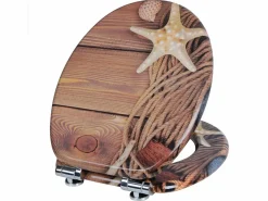 Best Helloshop26 Asiento de inodoro de MDF con mecanismo de bajada automática grado marino 19_0000692 Multicolor