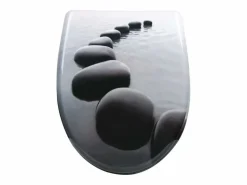 Outlet Helloshop26 Asiento de inodoro de piedra negra de Duroplast 19_0000737 Negro