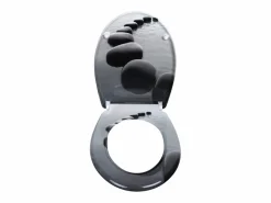 Outlet Helloshop26 Asiento de inodoro de piedra negra de Duroplast 19_0000737 Negro