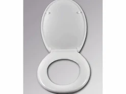 Sale Helloshop26 Asiento de inodoro de plástico con bajada automática y mecanismo de liberación rápida 19_0000677 Blanco