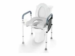 Clearance Asiento de Inodoro Elevado SucceBuy, Ajuste de Altura en 7 Posiciones, 158,7 kg, Estructura de Aluminio Tapa De Inodoro