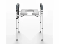 Clearance Asiento de Inodoro Elevado SucceBuy, Ajuste de Altura en 7 Posiciones, 158,7 kg, Estructura de Aluminio Tapa De Inodoro