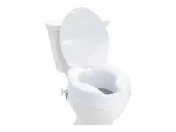 Clearance Asiento de inodoro elevado SucceBuy 10 cm, instalación rápida, plástico resistente, capacidad 136 kg, universal e higiénico Tapa De Inodoro