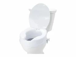 Clearance Asiento de inodoro elevado SucceBuy 10 cm, instalación rápida, plástico resistente, capacidad 136 kg, universal e higiénico Tapa De Inodoro