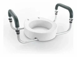 Asiento de Inodoro Elevado SucceBuy, 88,9 mm de Altura, Capacidad 136 kg, Barandillas de Aluminio,