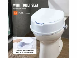 New Asiento de Inodoro Elevado SucceBuy, 12,7 cm de Altura, Capacidad de 136 kg, Elevador Universal, Blanco