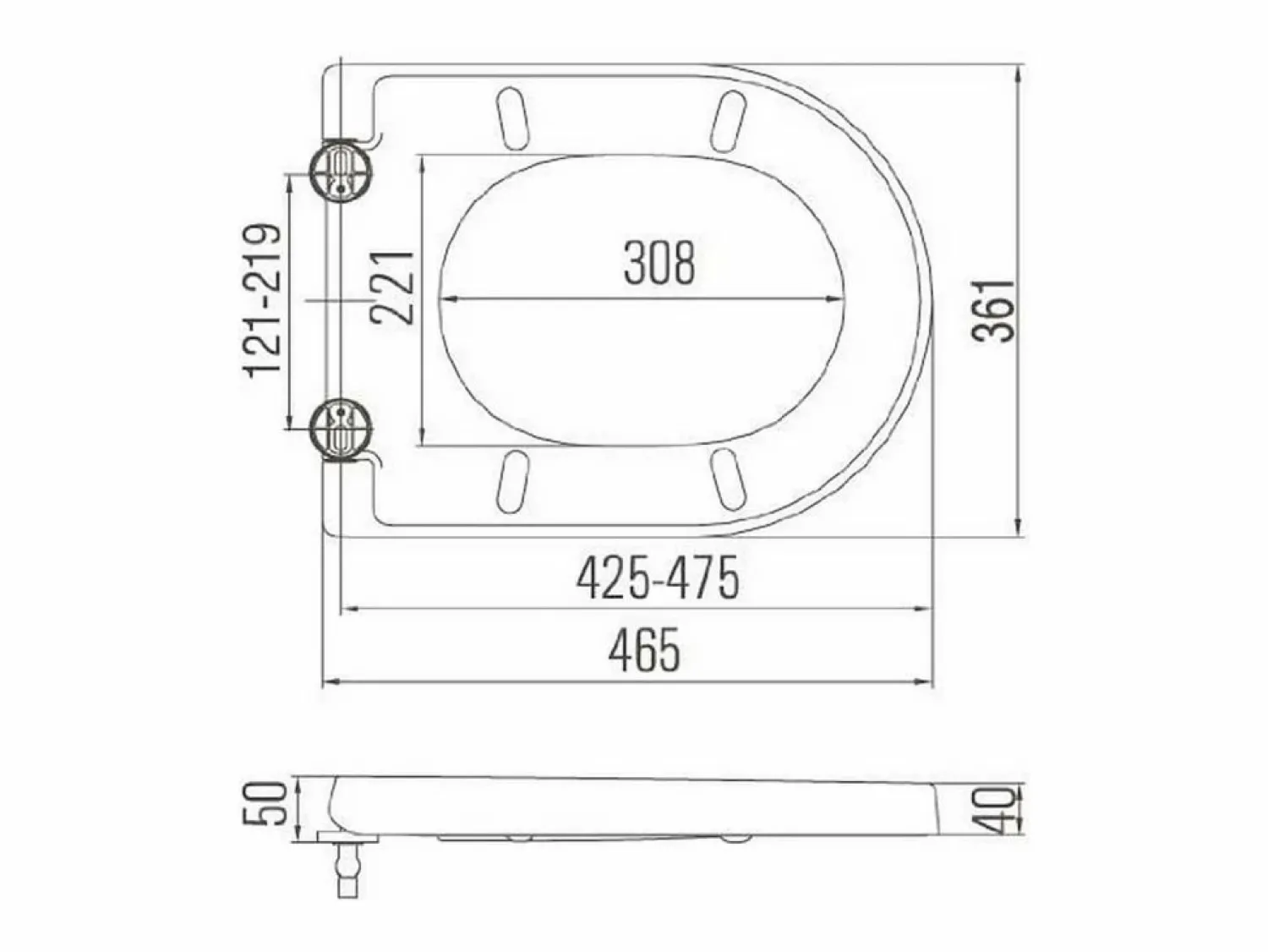 Clearance Asiento de inodoro en forma de D con cierre suave para baño familiar 19_0000736 Tapa De Inodoro