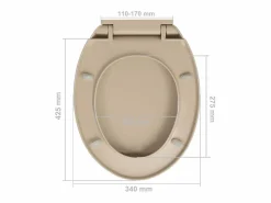Helloshop26 Asiento de inodoro ovalado con tapa de cierre suave 02_0002921 Beige