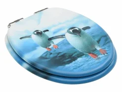 Helloshop26 Asiento de inodoro Penguin de MDF con tapa de cierre suave 02_0002937