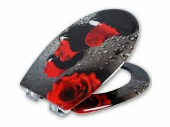 New Helloshop26 Asiento de inodoro premium con tapa abatible ajustable y suave para baño familiar 19_0000691 Multicolor