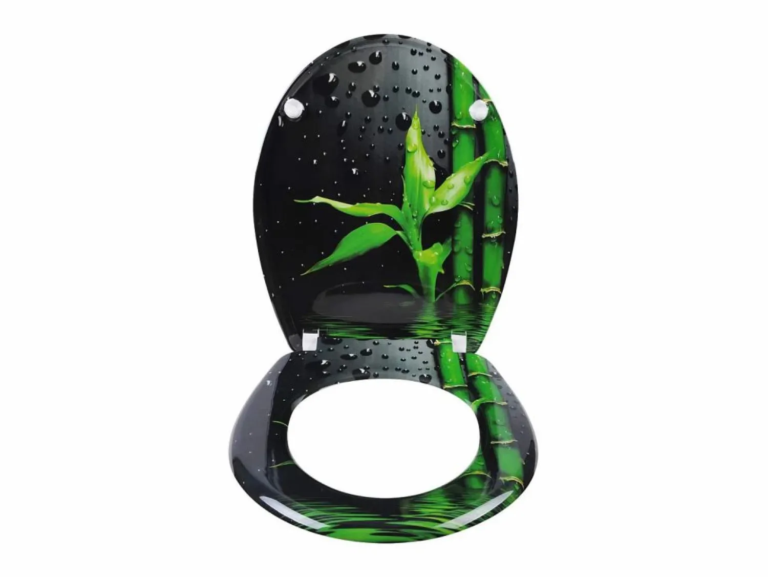 New Helloshop26 Asiento de inodoro premium tapa de inodoro con bisagras ajustables y cierre suave para baño familiar fabricado en bambú 19_0000735 Marru00f3n