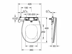 GROHE Asiento de lavabo cerámico Bau