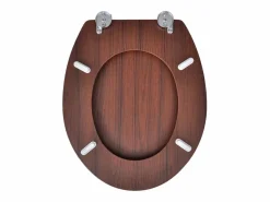 Helloshop26 Asientos de inodoro con tapa 2 piezas MDF marrón 02_0002946