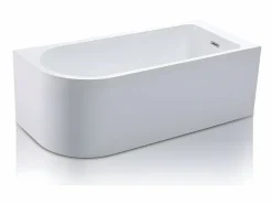 Clearance Bañera acrílica blanca de esquina, 240L, 170 x 75 x 58 cm, ángulo recto, ANIKA Bañera Rinconera
