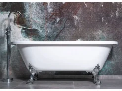 Bañera Acrílica De Pared Korfu 170Cm White + Tapón De Bañera Bañera Rinconera