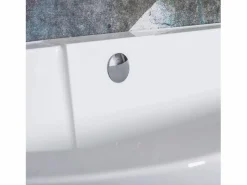 Bañera Acrílica De Pared Korfu 170Cm White + Tapón De Bañera Bañera Rinconera