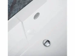 Bañera Acrílica De Pared Korfu 170Cm White + Tapón De Bañera Bañera Rinconera