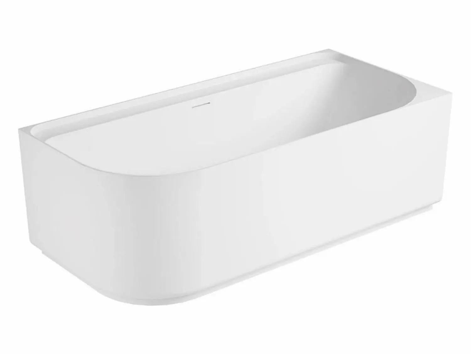 Outlet Bañera acrílica semi-exenta blanca de 170 cm - Ángulo recto EQUINOXE Blanco