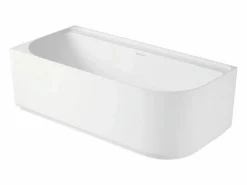 Hot Bañera acrílica semi-exenta blanca de 170 cm - Esquina izquierda EQUINOXE Blanco