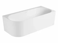 Bañera acrílica semi-exenta blanca 170cm - Ángulo recto FORMA