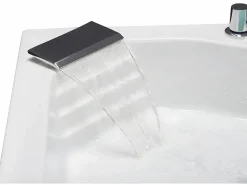 Best Bañera angular hidromasaje sistema de cascada AGLENA - 2 plazas - 350L - 150 x 150 x 60 cm Bañera De Hidromasaje|Bañera Rinconera