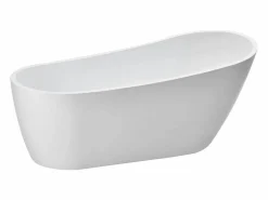 Bañera Autoportante SucceBuy en Acrílico, Bañera Isla Moderna y Elegante, 170x74 cm, Gran Capacidad 215 L, con Rebosadero y Desagüe en Níquel Cepillado