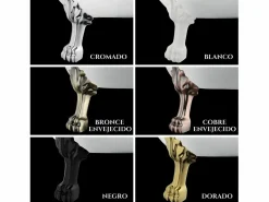 ROGIER & MOTHES Bañera con patas CHELSEA 170 cm patas LEÓN BRONCE ENVEJECIDO