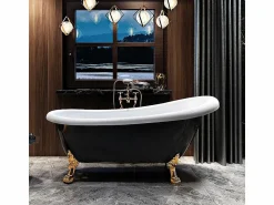 Clearance Bañera con patas RICHMOND NEGRA 171 cm patas ÁGUILA DORADAS Bañera Con Patas