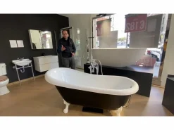 Discount ROGIER & MOTHES Bañera con patas RICHMOND 171 cm patas ÁGUILA BRONCE ENVEJECIDO Blanco / Amarillo