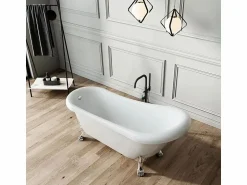 Discount ROGIER & MOTHES Bañera con patas RICHMOND 171 cm patas ÁGUILA BRONCE ENVEJECIDO Blanco / Amarillo