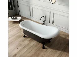 ROGIER & MOTHES Bañera con patas RICHMOND NEGRA 171 cm patas LEÓN BRONCE ENVEJECIDO