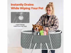 Bañera de Aseo, SucceBuy Bañera Plegable para Mascotas Pequeñas, Gris