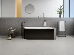 Online Shower & Design Bañera de esquina ovalada negra de acrílico, 240L, 170 x 75 x 58 cm, ángulo recto, ANIKA Negro