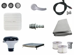 Hot Mspa Bañera de hidromasaje 6 plazas antracita con LED, L160 m x l160m x Alt. 65 cm, NAPUKA de Gris