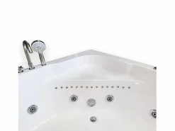 Outlet ELITESHOPPING Bañera de hidromasaje 150 x 150 cm Cromoterapia 8 jets – White Maple Blanco