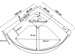 Outlet ELITESHOPPING Bañera de hidromasaje 150 x 150 cm Cromoterapia 8 jets – White Maple Blanco