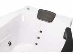 New ELITESHOPPING Bañera de hidromasaje 180 X 96 cm con frontal de cristal 9 jets - Jasmine Blanco