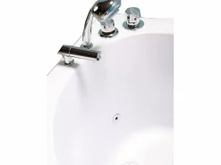 New ELITESHOPPING Bañera de hidromasaje 180 X 96 cm con frontal de cristal 9 jets - Jasmine Blanco