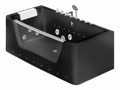 Hot Bañera de hidromasaje acristalada con leds negra DYONA Bañera De Hidromasaje