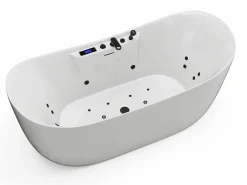 New Bañera de hidromasaje asimétrica blanca - 190 L - 180 x 80 x 74 cm - BOLAZA Bañera De Hidromasaje