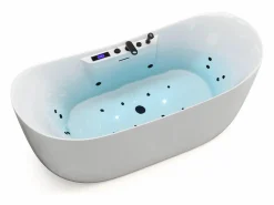 New Bañera de hidromasaje asimétrica blanca - 190 L - 180 x 80 x 74 cm - BOLAZA Bañera De Hidromasaje