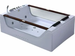 Clearance ELITESHOPPING Bañera de hidromasaje blanca para 2 personas 180 X 120 cm 18 jets - Pearl Blanco
