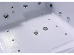 ELITESHOPPING Bañera de hidromasaje blanca doble bomba 178 X 147 cm 33 jets - Petal