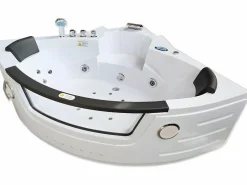 ELITESHOPPING Bañera de hidromasaje blanca 140 x 140 cm Bomba doble 20 jets - Camelia