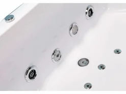 Best ELITESHOPPING Bañera de hidromasaje blanca 180 X 90 cm Cromoterapia 14 jets - Primula Blanco